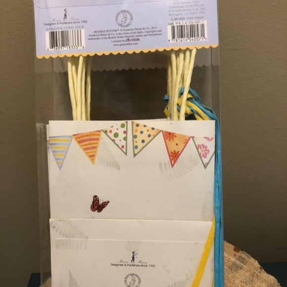 Festive Yellow and Blue Party Favor Bags with Peter Rabbit Design - Picture 2 of 2